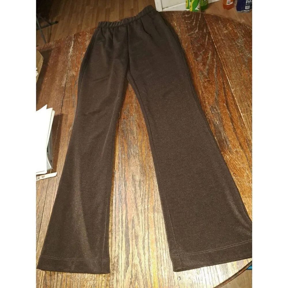 Small Size 4 Chicos Size 0 Brown Elastic Waist Pull On Pants High Waist Rise